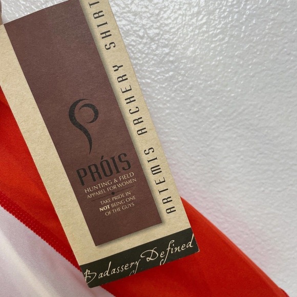 Prois Artemis Archery Shirt Small Womens Orange White Short Sleeve Pockets *Flaw - Picture 9 of 16